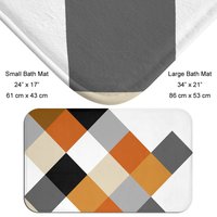 Burnt Orange Modern Geometric Shower Curtain bath mat sizes