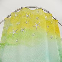 Starfish Beach Shower Curtain top view