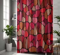 Red Stained Glass Shower Curtain