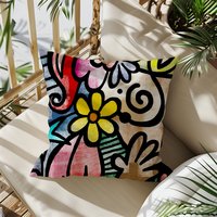 Pop Art Graffiti Doodles Pillow