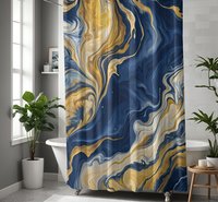 Abstract Acrylic Pour Shower Curtain