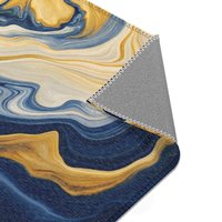 Bold Abstract Fluid Art Statement Rug back