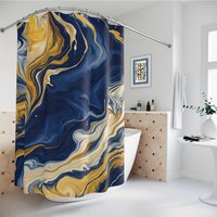Abstract Acrylic Pour Shower Curtain