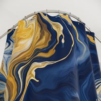 Abstract Acrylic Pour Shower Curtain top view