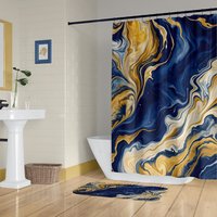 Abstract Acrylic Pour Shower Curtain