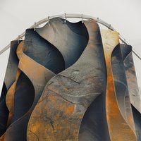 3D Industrial Shower Curtain top view