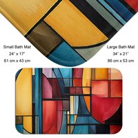 Jewel Colors Abstract Art Stained Glass bath mat sizes