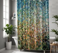 Aqua Mosaic Shower Curtain