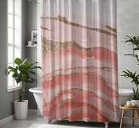 Pink Marble Shower Curtain