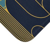 Navy Blue Art Deco bath mat corner detail