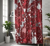 Burgundy Paint Spatter Shower Curtain