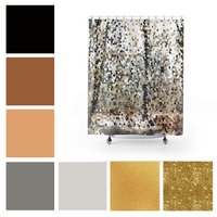 Winter Woodland Mosaic Shower Curtain color palette