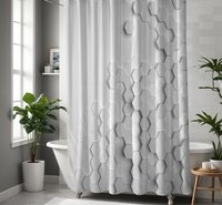 Monochromatic hexagon 3D Shower Curtain