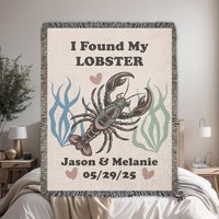 Personalized Woven Blanket – “I Found My Lobster” Throw for Couples