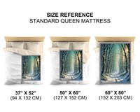 Snowy Forest Path Blanket size chart