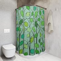 Green Honesty Plant Shower Curtain
