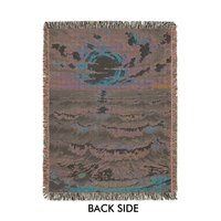 Tropical beach sunset woven blanket