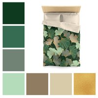 Ginkgo Leaf twin duvet cover with color swatches