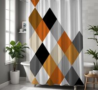 Burnt Orange Modern Geometric Shower Curtain