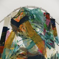 Urban Modern Art Shower Curtain top view