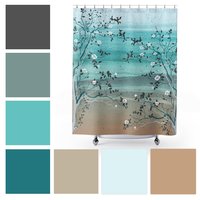 Tropical Beach Shower Curtain color palette swatches