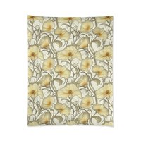 Ivory Flowers Art Nouveau twin comforter