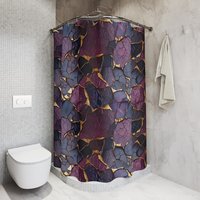 Purple and Gold Kintsugi Shower Curtain