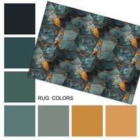 Teal & Gold Kintsugi Rug color palette swatches