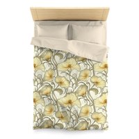Ivory Flowers Art Nouveau twin duvet cover