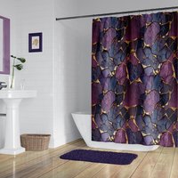 Purple and Gold Kintsugi Shower Curtain