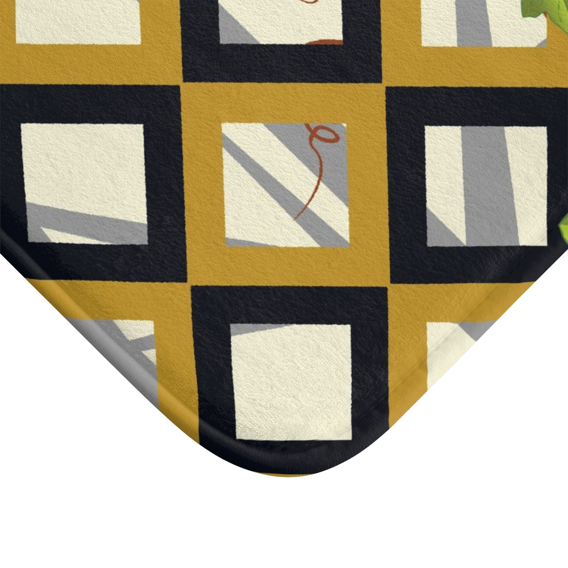 Country Garden Geometric Shower Curtain, Bath Mat