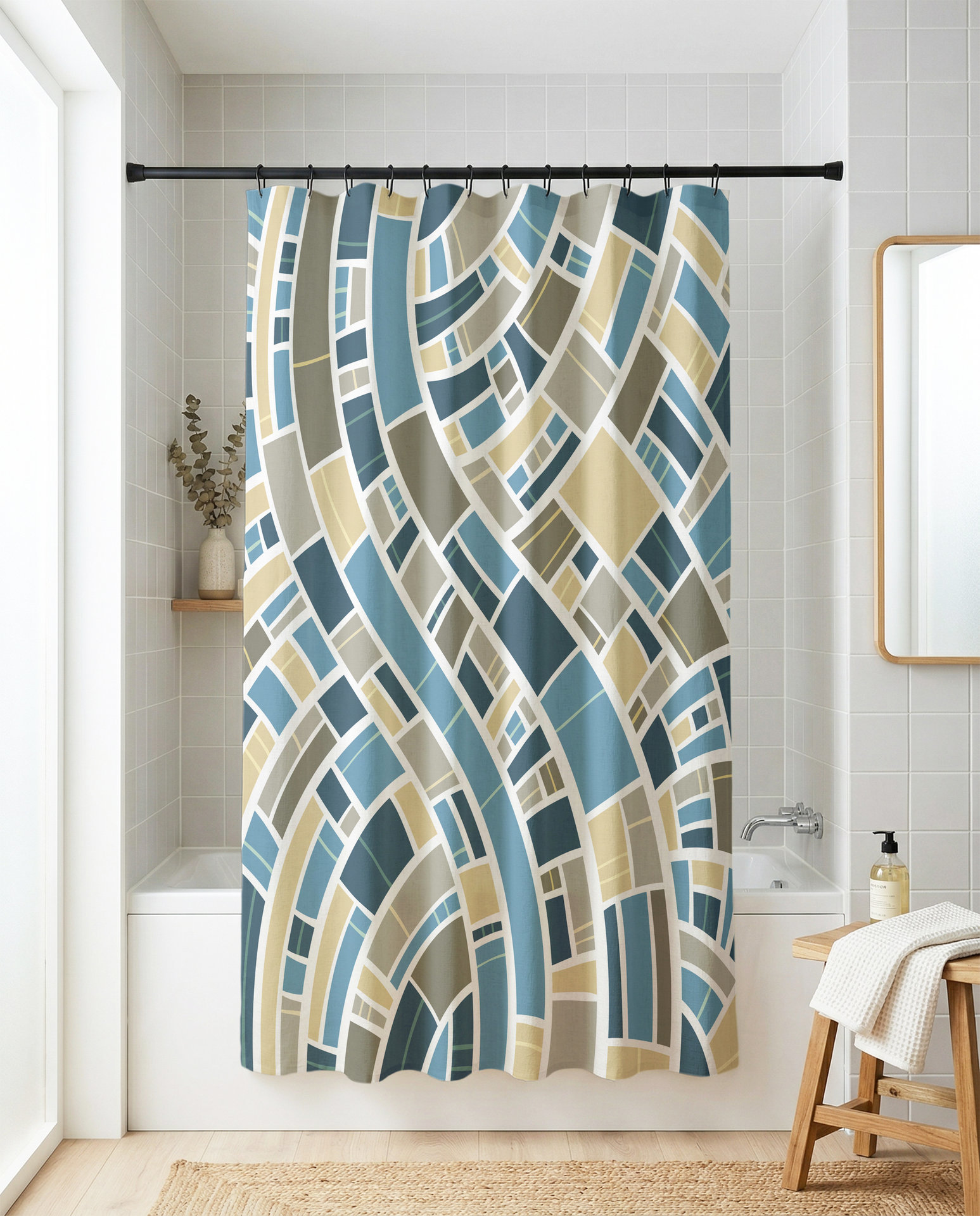 Modern Mosaic Shower Curtain