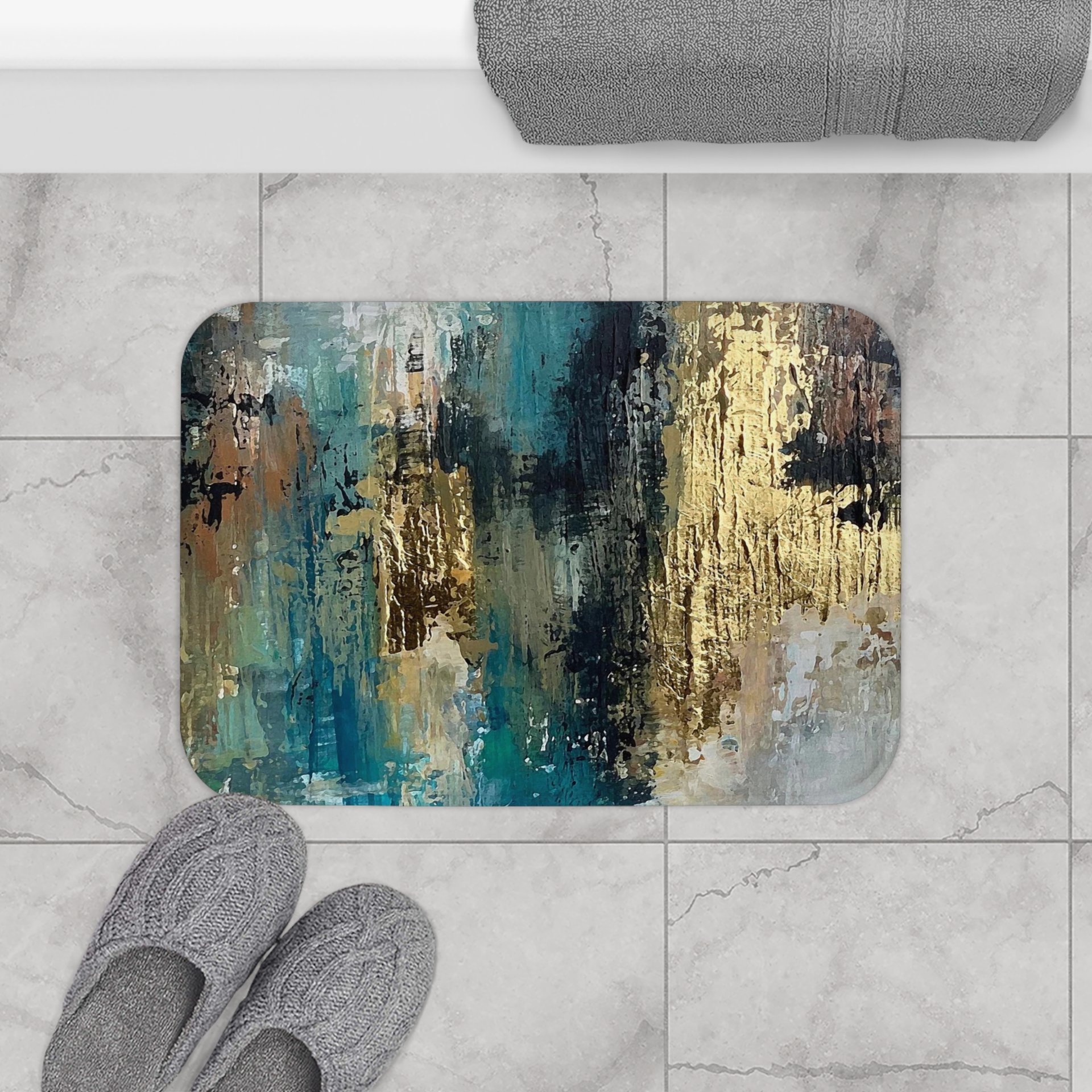 Abstract Modern Art Shower Curtain, Bath Mat