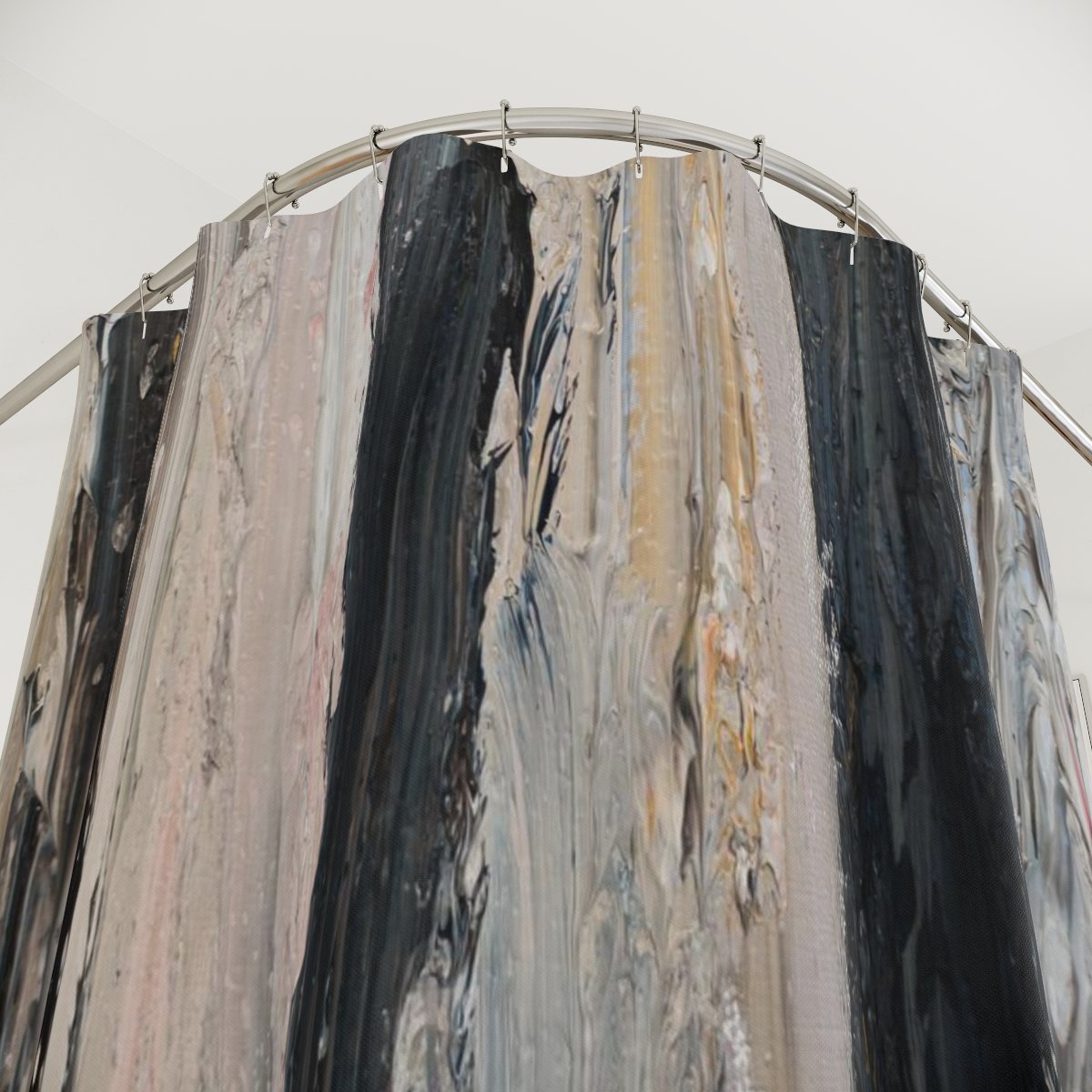 Neutral Modern Art Striped Shower Curtain