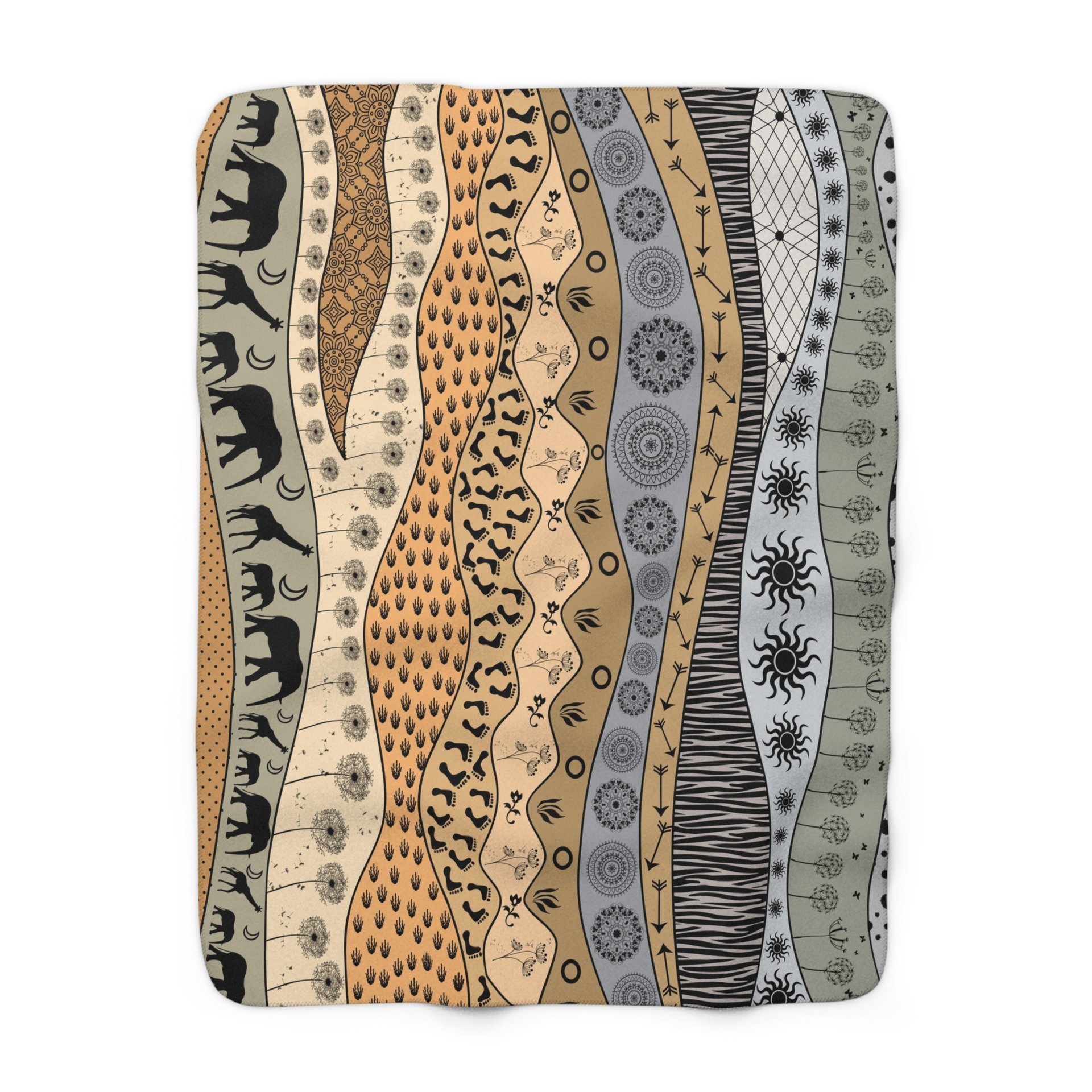 Small Neutral African Art Fleece Blanket