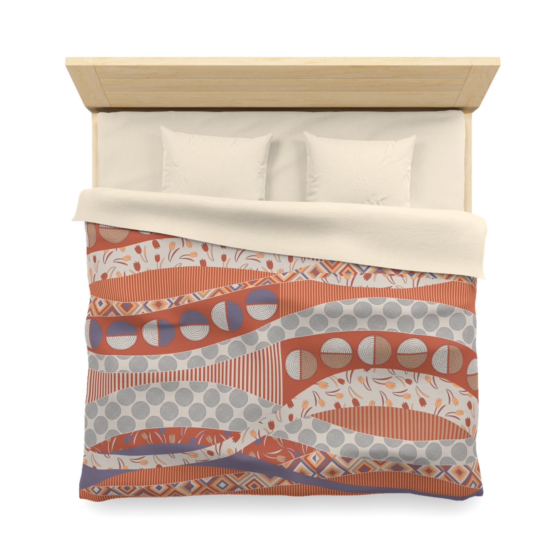 Terracotta & Lavender Abstract Geometric duvet cover king