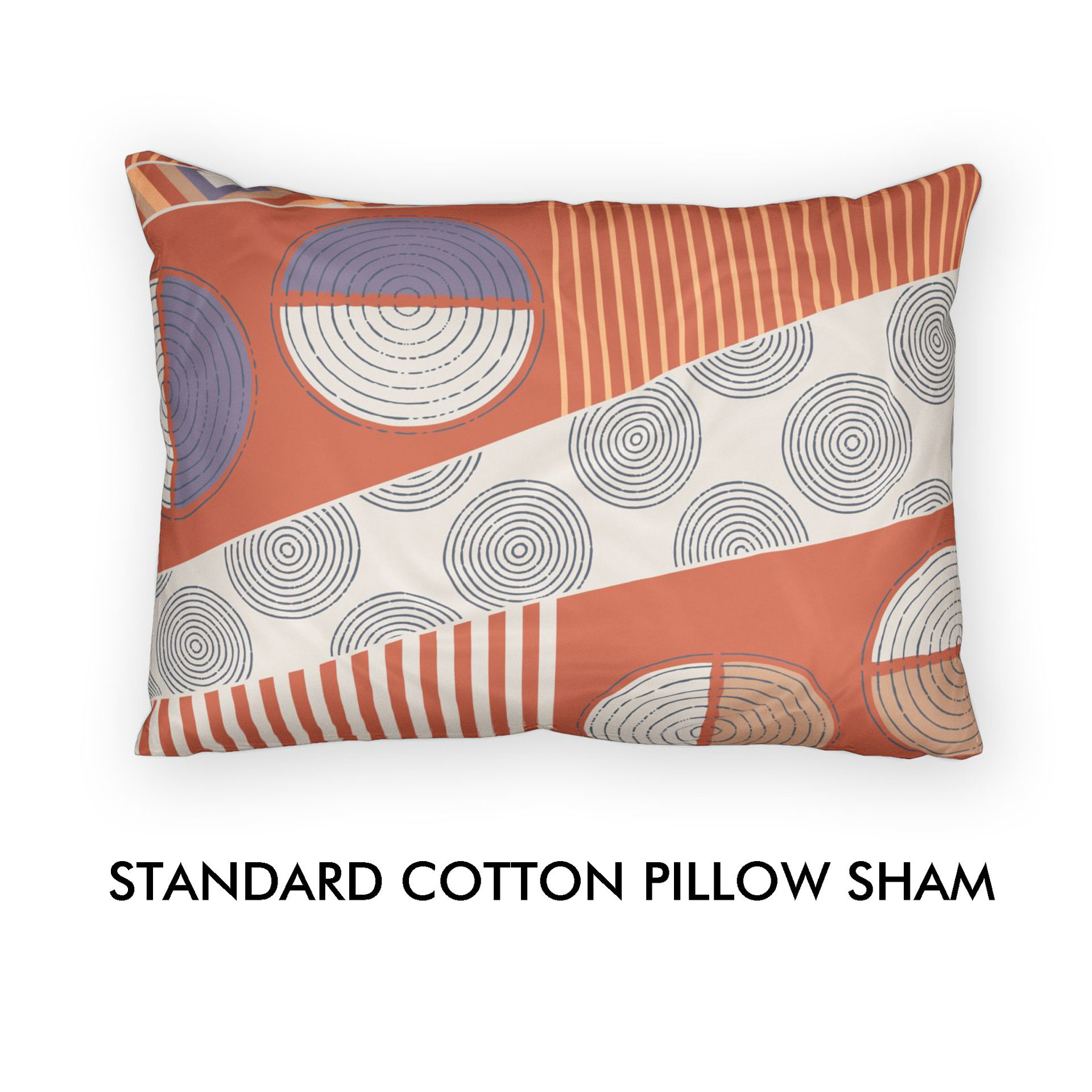 Terracotta & Lavender Abstract Geometric pillow sham