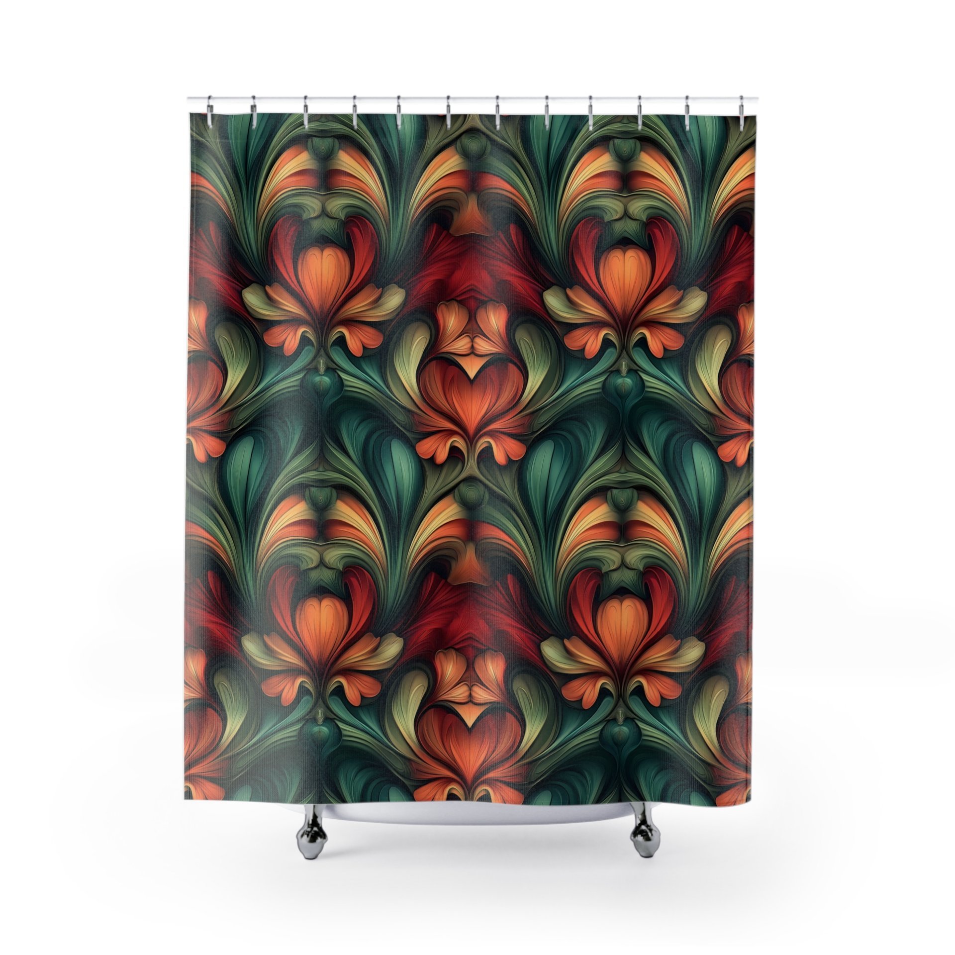 Art Nouveau Floral Shower Curtain