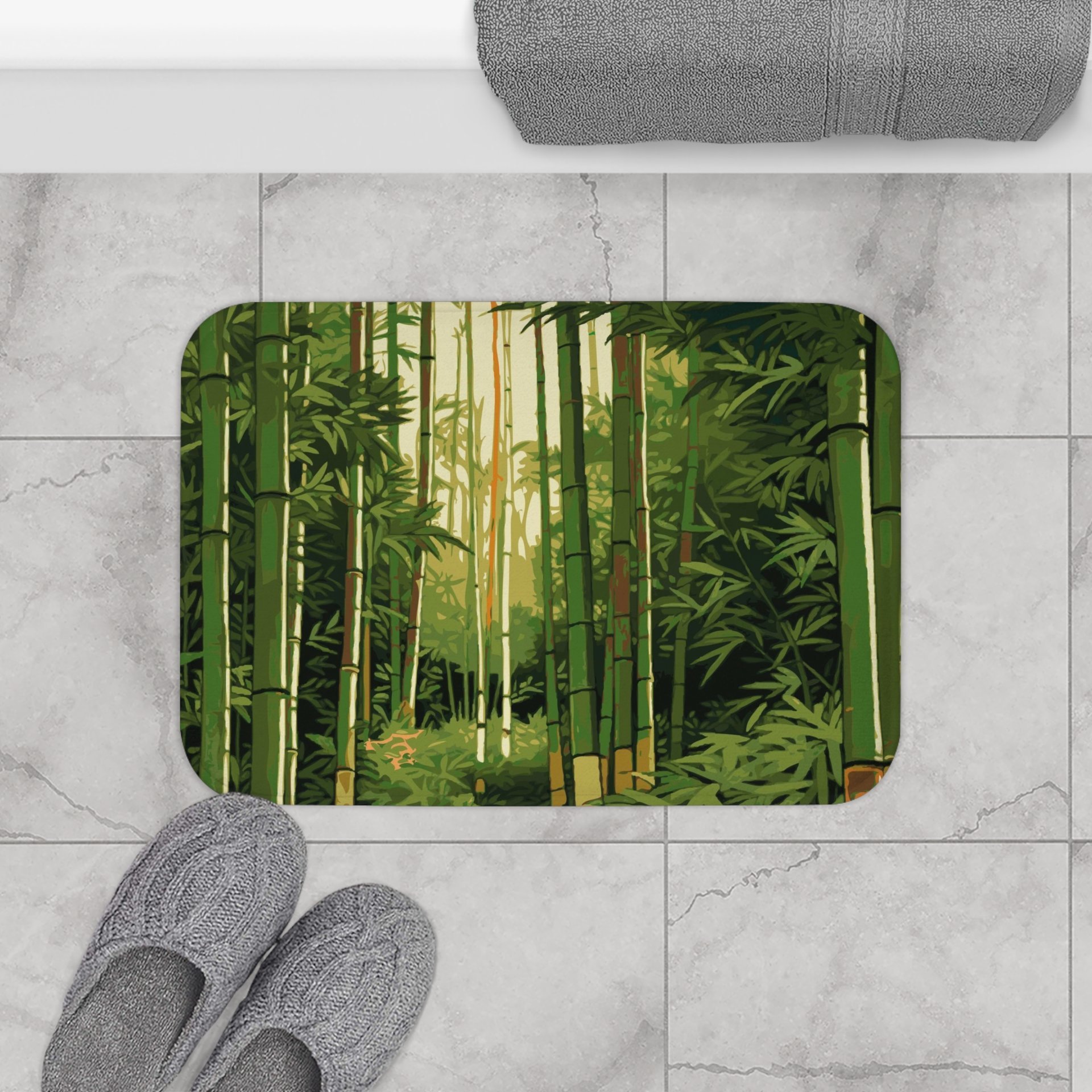 Bamboo forest bath mat, small