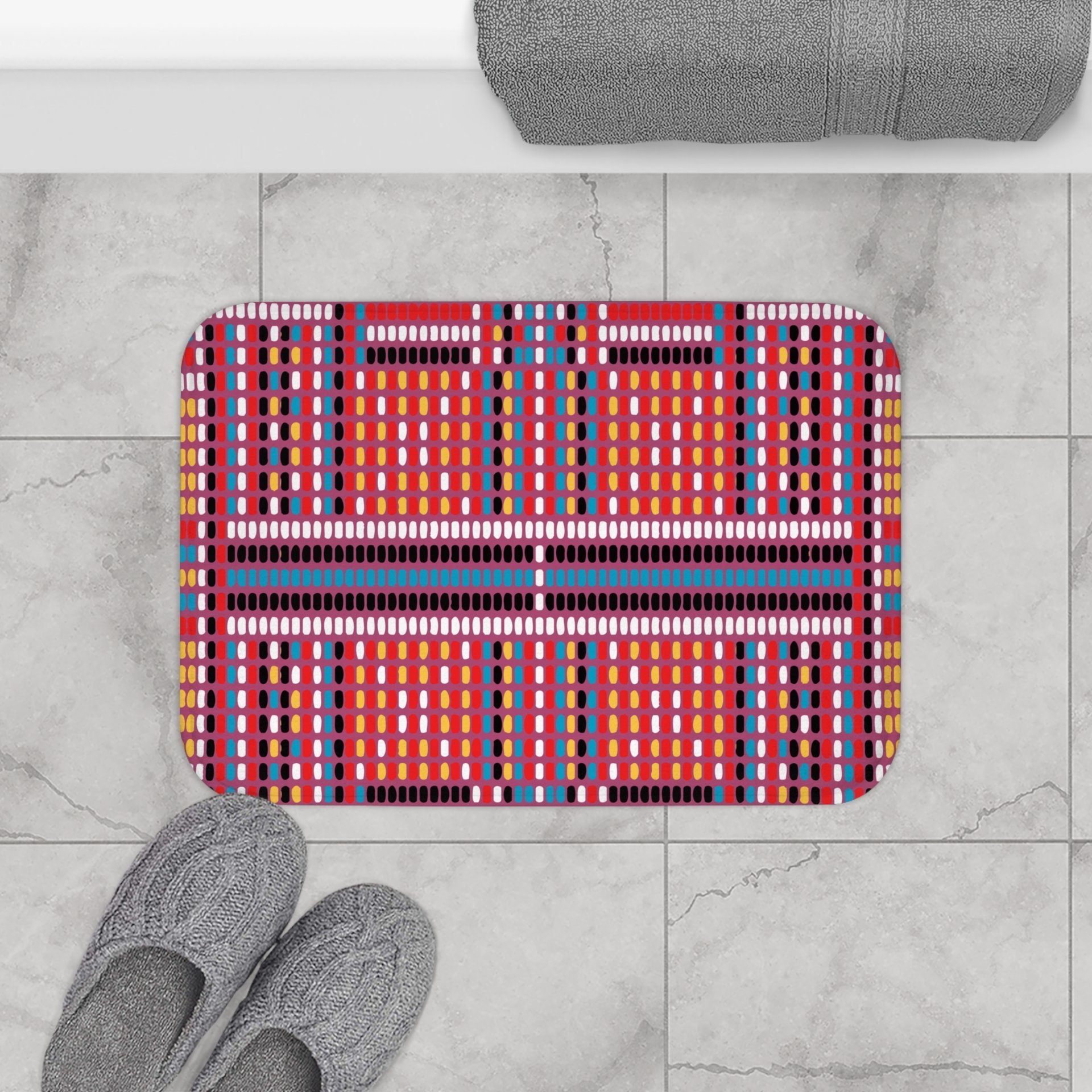 Colorful Beadwork Pattern Shower Curtain