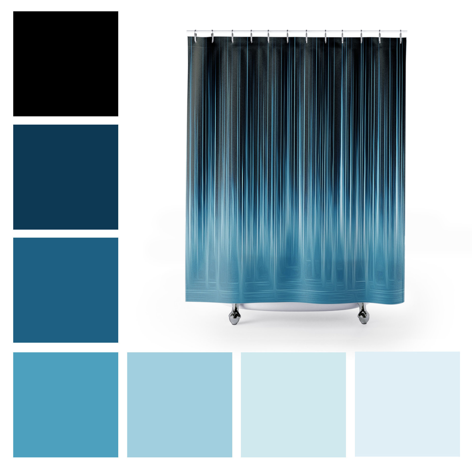 Ombré Waterfall Shower Curtain