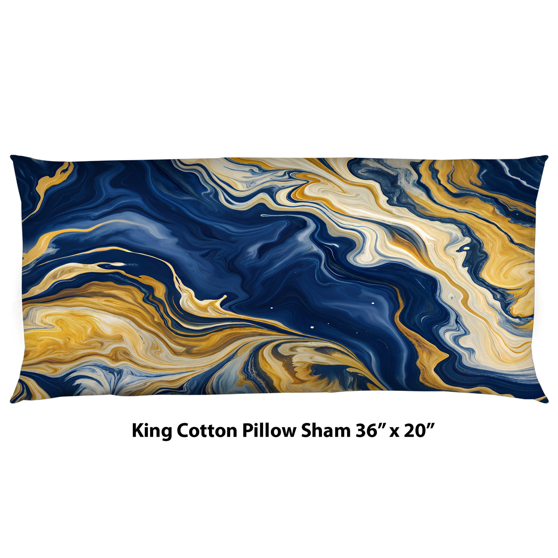 Navy Blue and Gold Abstract Art Bedding, Cotton or Poly