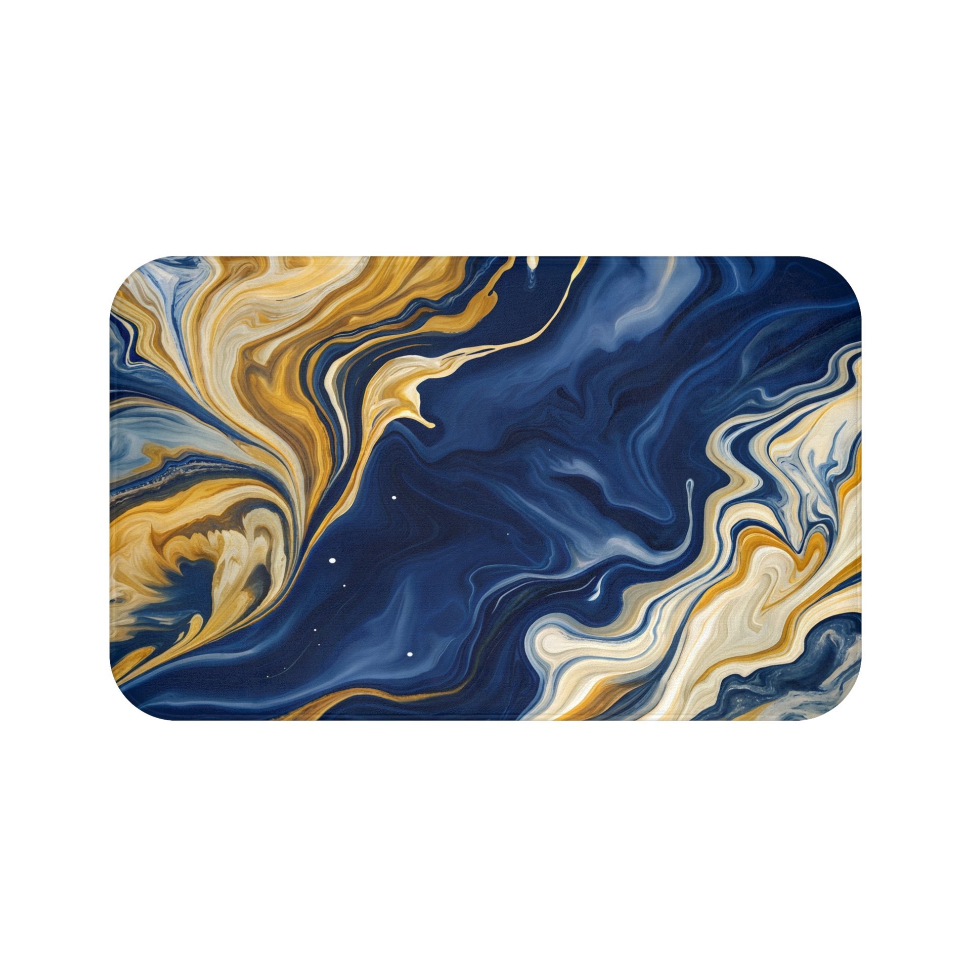 Navy Blue Marble Shower Curtain