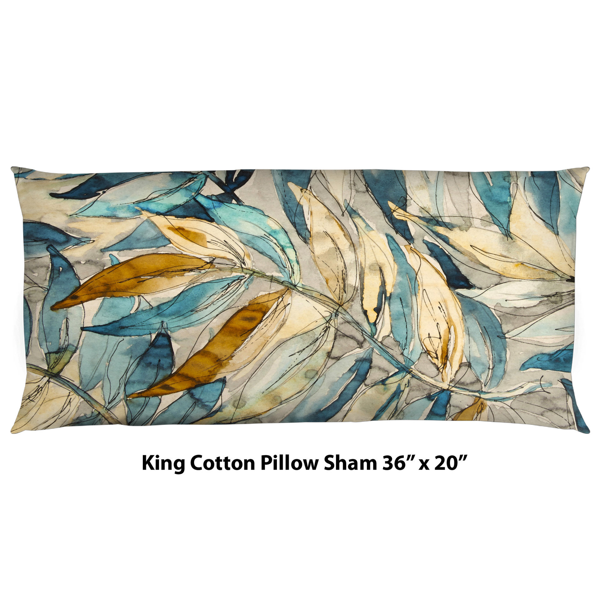 Watercolor Leaves Bedding, Cotton or Poly