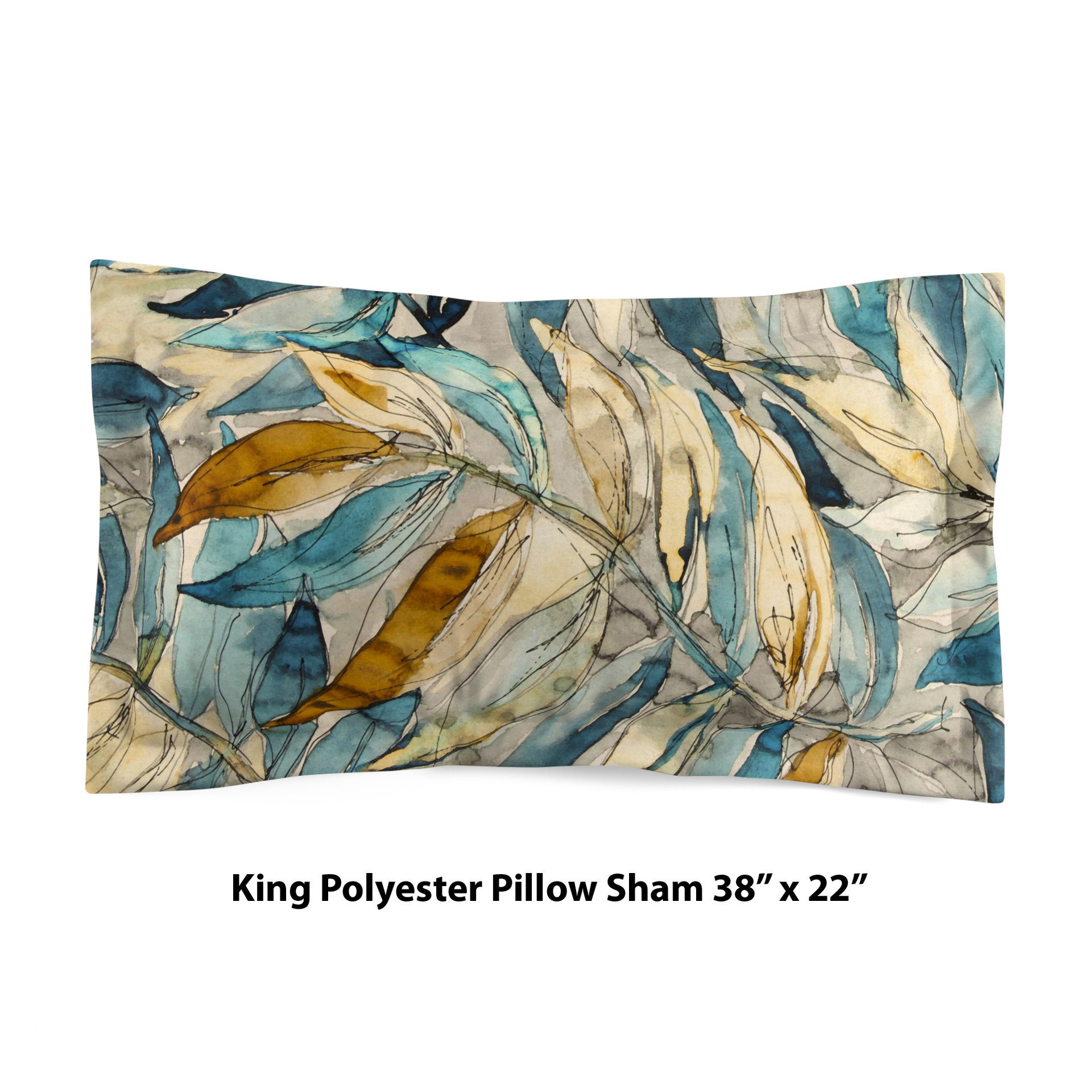 Watercolor Leaves Bedding, Cotton or Poly