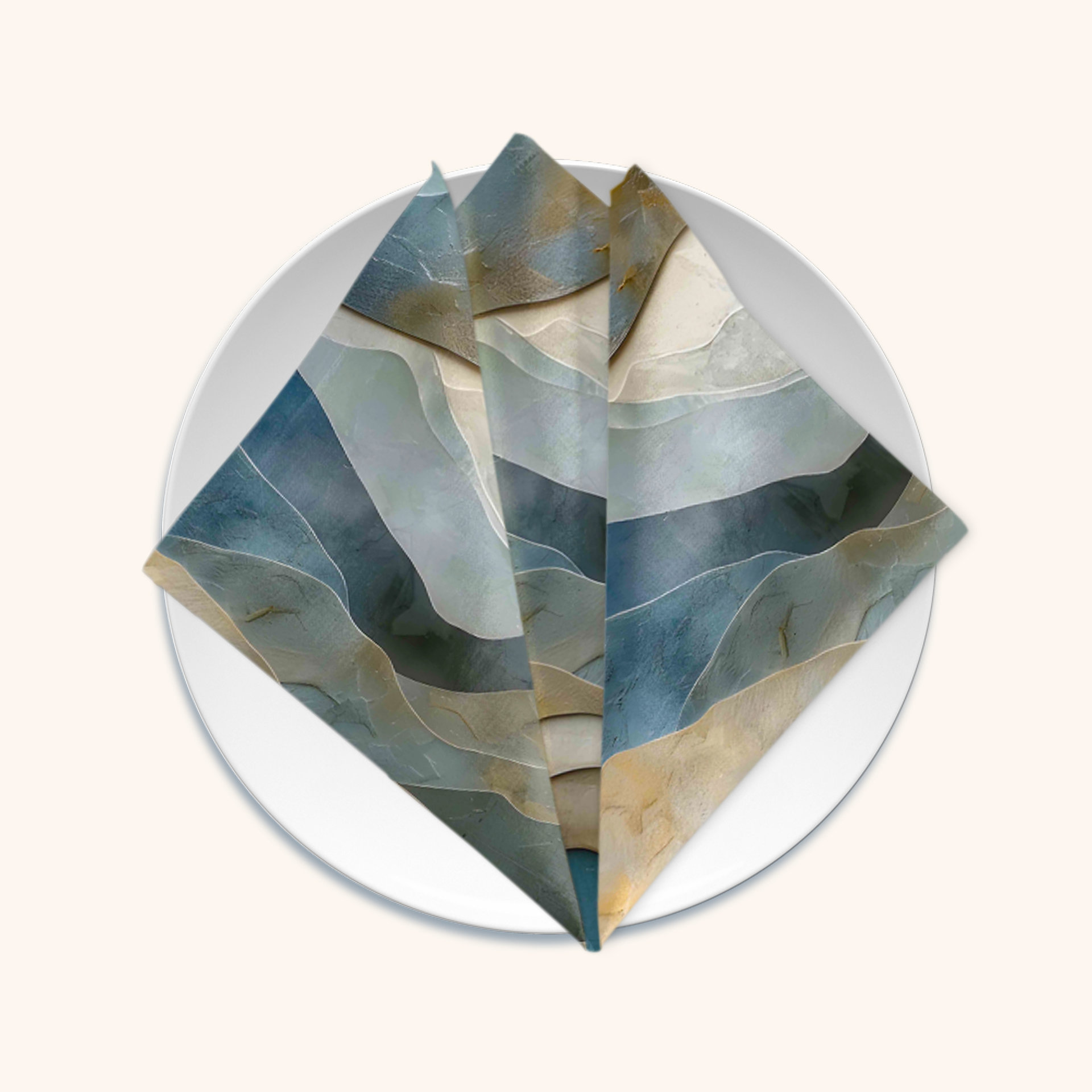 Blue Mountains Cotton Table Napkin on a side plate