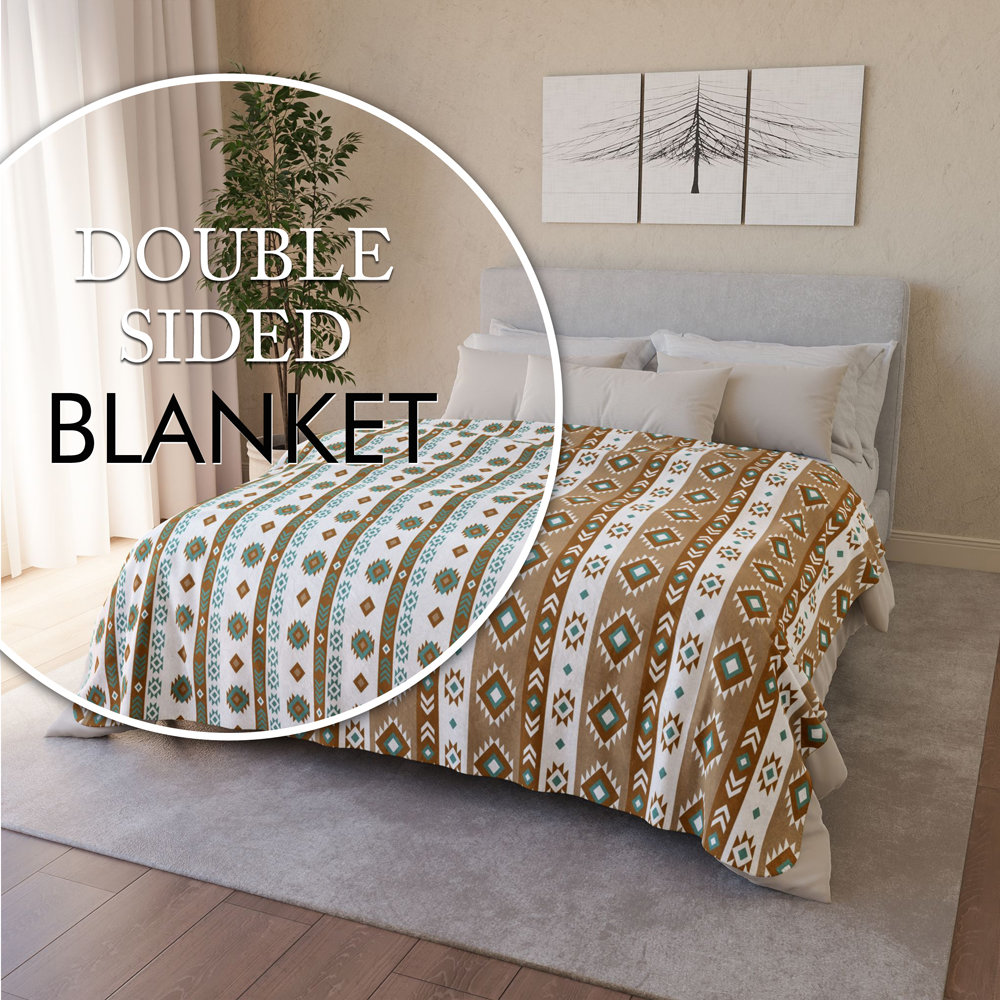 Tribal Pattern Reversible Blanket, Boho style