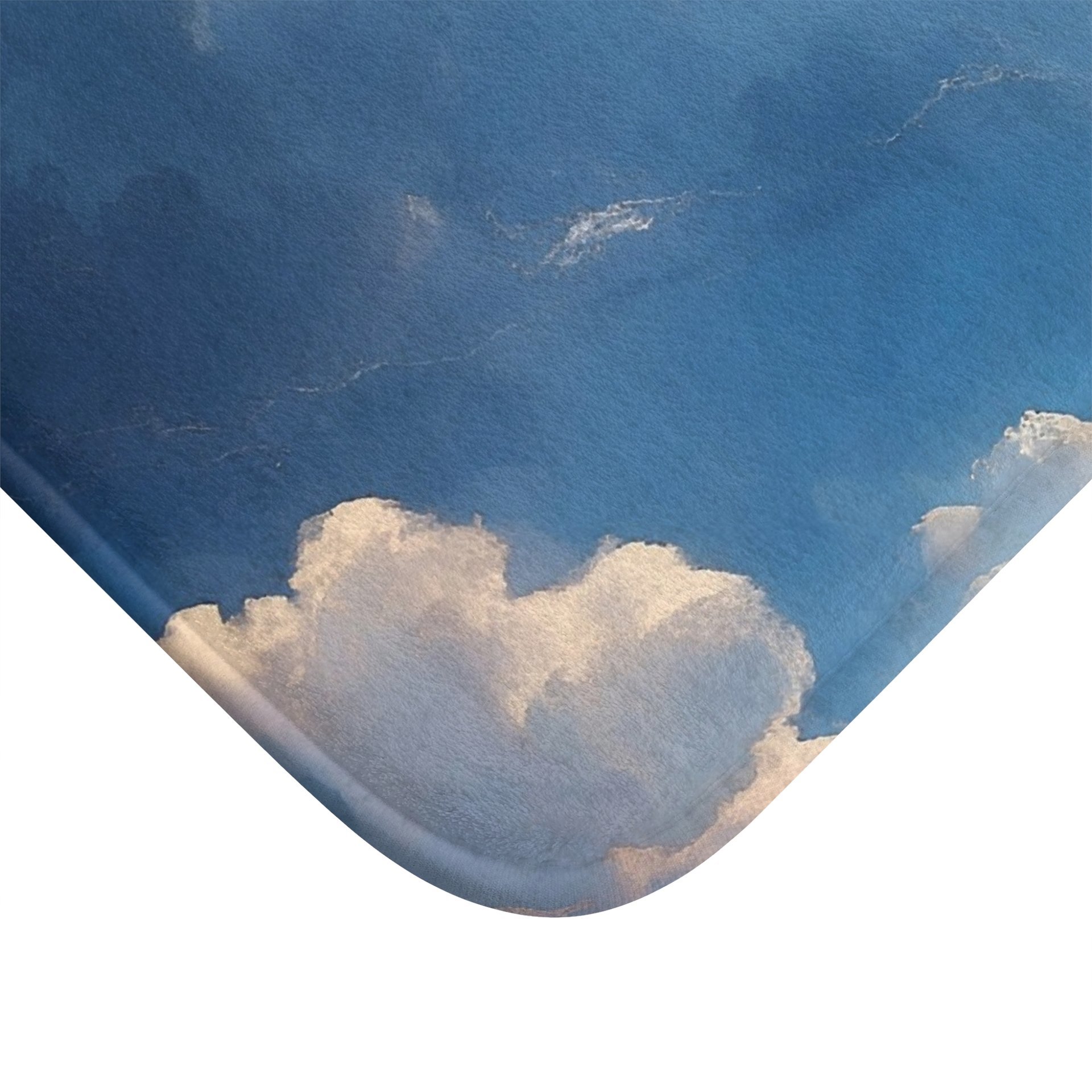 Blue Sky Shower Curtain, Fluffy White Clouds