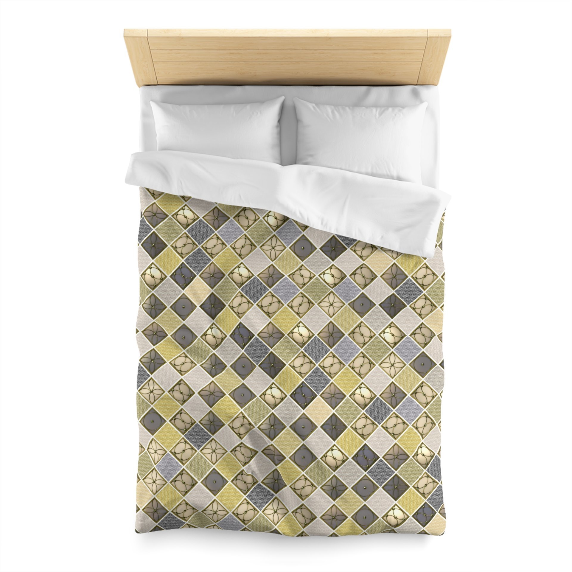 Mustard Yellow Diamond Pattern twin duvet cover