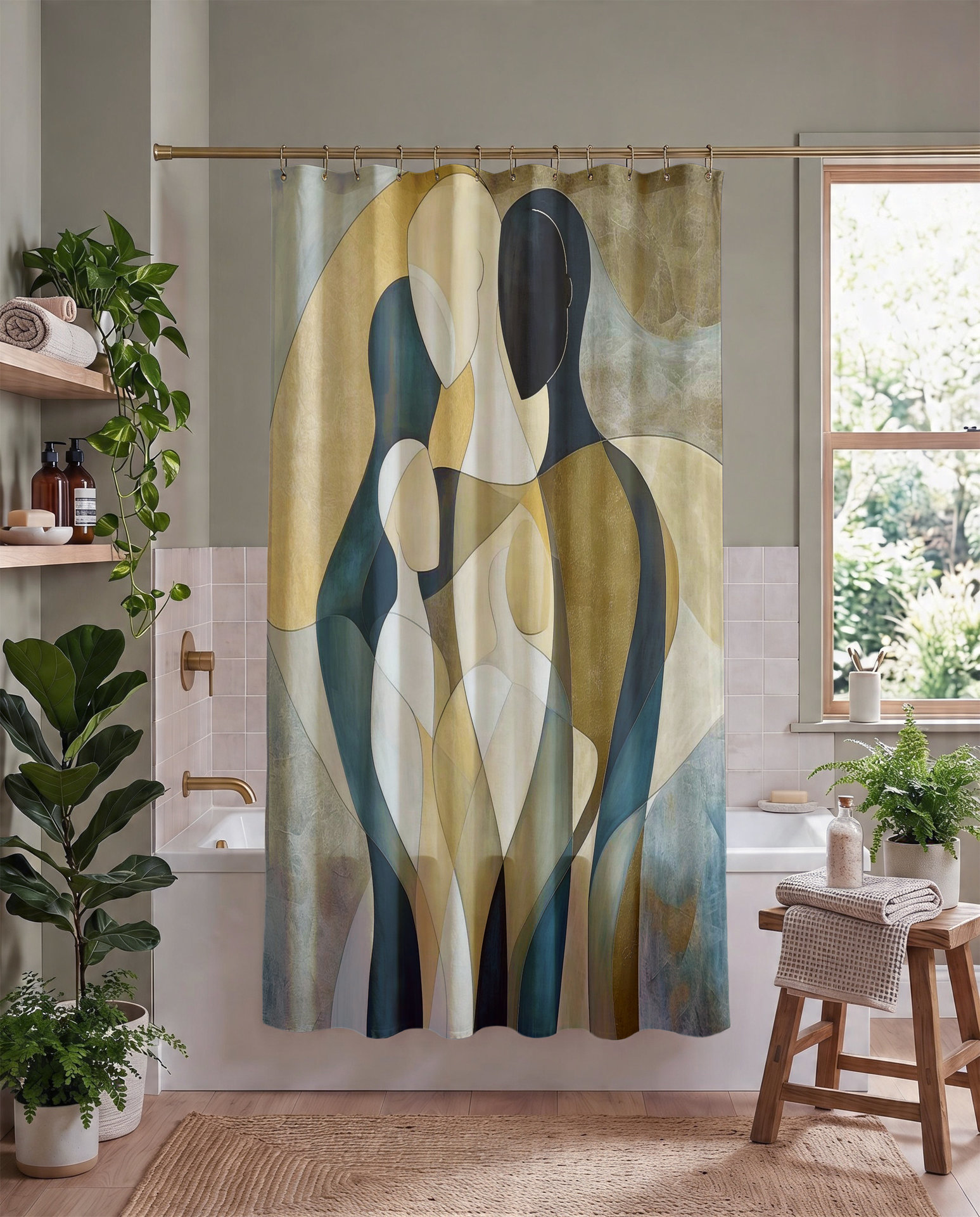 Modern Art Family Shower Curtain